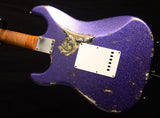 Used Fender Custom Shop 1959 Stratocaster HSS Heavy Relic Purple Sparkle Over Black Paisley-Electric Guitars-Brian's Guitars