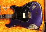 Used Fender Custom Shop 1959 Stratocaster HSS Heavy Relic Purple Sparkle Over Black Paisley-Electric Guitars-Brian's Guitars
