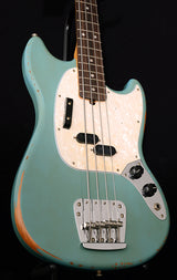 Fender Justin Meldal-Johnsen Road Worn Mustang Bass Faded Daphne Blue-Brian's Guitars