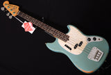 Fender Justin Meldal-Johnsen Road Worn Mustang Bass Faded Daphne Blue-Brian's Guitars