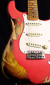 Used Fender Custom Shop '57 Heavy Relic Stratocaster NAMM LTD Fiesta Red Over Two Tone-Brian's Guitars