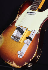 Fender Custom Shop 1963 C/R Telecaster Heavy Relic Super Faded Aged 3 Tone Sunburst Sparkle-Brian's Guitars