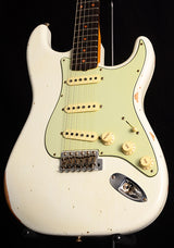 Used Fender Custom Shop 1960 Relic Stratocaster Aged Olympic White-Brian's Guitars
