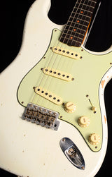 Used Fender Custom Shop 1960 Relic Stratocaster Aged Olympic White-Brian's Guitars