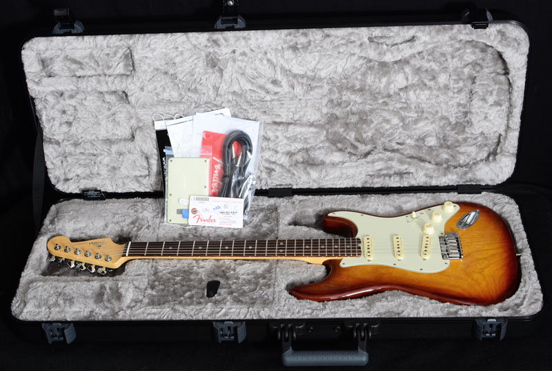 Used Fender American Elite Ash Stratocaster Aged Cherry Burst-Brian's Guitars