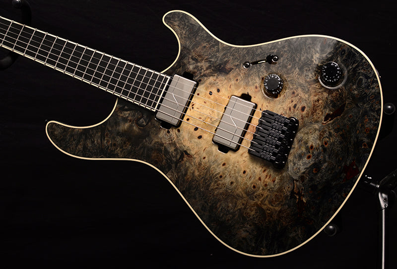 Mayones Regius 6 Buckeye Burl Natural To Black Burst