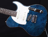 Used Melancon Custom Artist T Trans Blue Burled Maple-Brian's Guitars