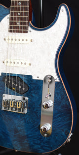 Used Melancon Custom Artist T Trans Blue Burled Maple-Brian's Guitars