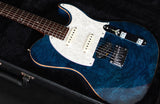 Used Melancon Custom Artist T Trans Blue Burled Maple-Brian's Guitars
