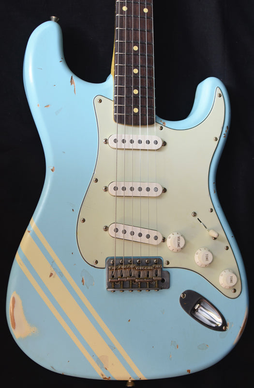 Nash S-67 Sonic Blue With Competition Stripe-Brian's Guitars