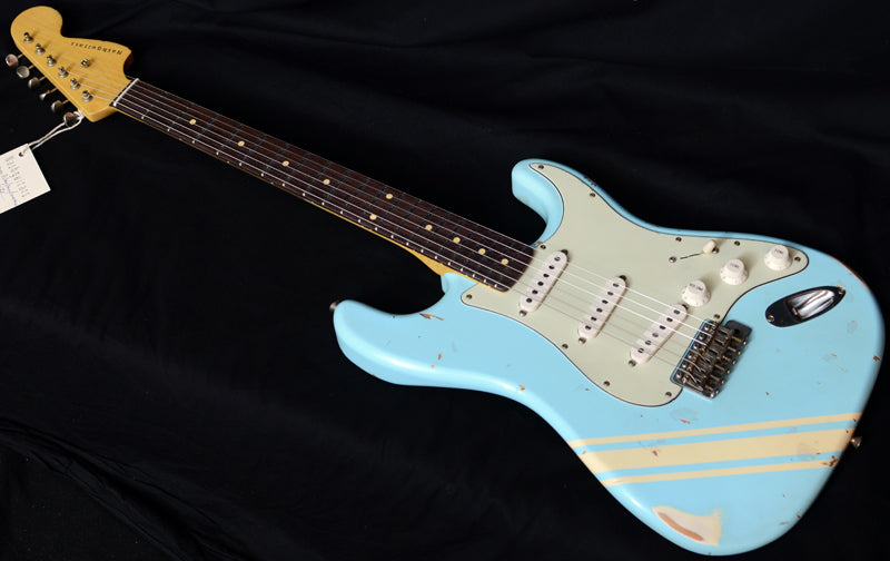 Nash S-67 Sonic Blue With Competition Stripe-Brian's Guitars
