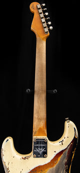 Fender Custom Shop 1959 Stratocaster Super Heavy Relic Aged Vintage White Over 3 Tone Sunburst