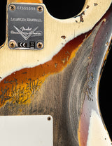 Fender Custom Shop 1959 Stratocaster Super Heavy Relic Aged Vintage White Over 3 Tone Sunburst