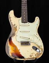 Fender Custom Shop 1959 Stratocaster Super Heavy Relic Aged Vintage White Over 3 Tone Sunburst
