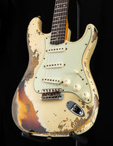 Fender Custom Shop 1959 Stratocaster Super Heavy Relic Aged Vintage White Over 3 Tone Sunburst