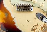 Fender Custom Shop 1959 Stratocaster Super Heavy Relic Aged Vintage White Over 3 Tone Sunburst
