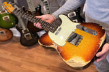 Fender Custom Shop 1963 C/R Telecaster Heavy Relic Super Faded Aged 3 Tone Sunburst Sparkle-Brian's Guitars