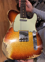 Fender Custom Shop 1963 C/R Telecaster Heavy Relic Super Faded Aged 3 Tone Sunburst Sparkle-Brian's Guitars