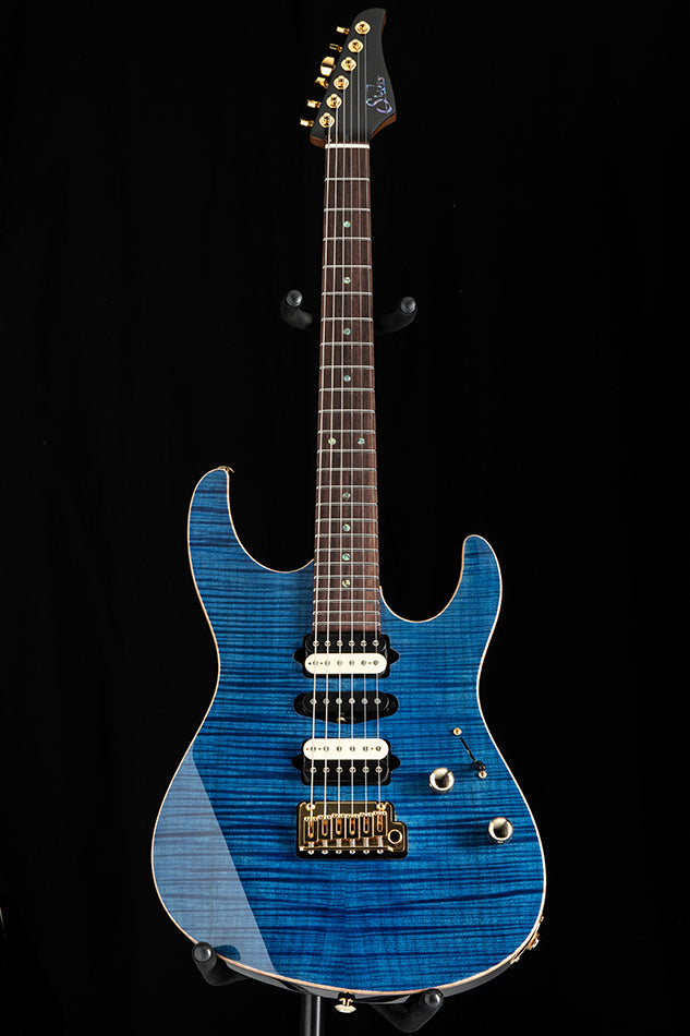 Suhr Custom Modern Aqua Blue Burst Electric Guitar - With