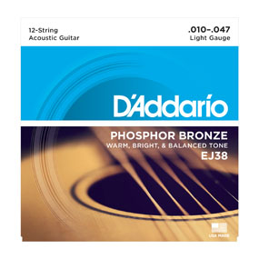 D'Addario EJ38 12-String Set Acoustic 10-47-Accessories-Brian's Guitars