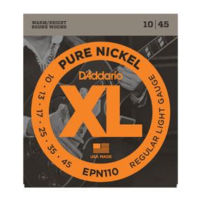 D'Addario EPN110 Pure Nickel, Regular Light, 10-45-Accessories-Brian's Guitars