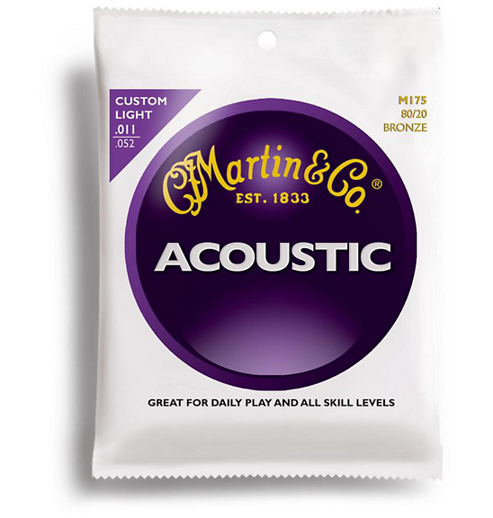 Martin M175 80 20 Bronze Custom Light Acoustic Guitar Strings