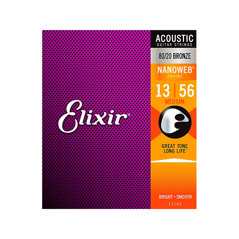 Elixir Nanoweb Acoustic 80/20 Bronze Acoustic Guitar Strings