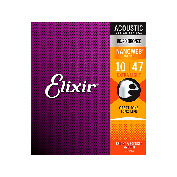 Elixir Nanoweb Acoustic 80/20 Bronze Acoustic Guitar Strings