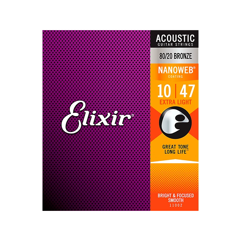 Elixir Nanoweb Acoustic 80/20 Bronze Acoustic Guitar Strings