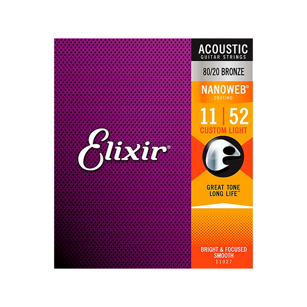 Elixir Nanoweb Acoustic 80/20 Bronze Acoustic Guitar Strings