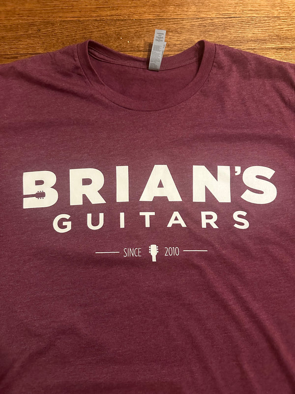 Brian's Guitars Logo T-Shirt Heather Maroon