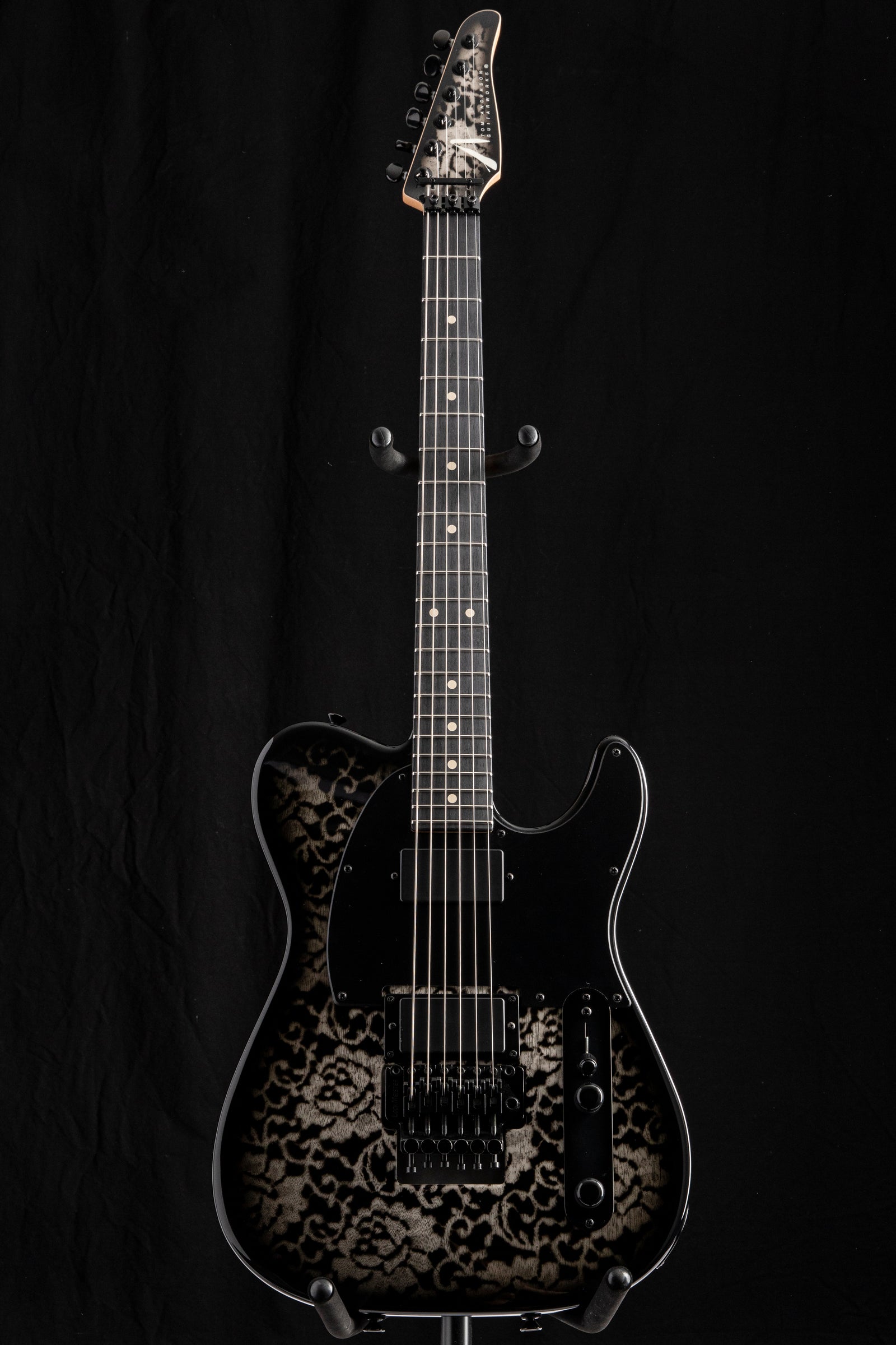 Tom Anderson T Classic Contoured White Dog Hair Black Floral Burst
