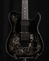 Tom Anderson T Classic Contoured White Dog Hair Black Floral Burst