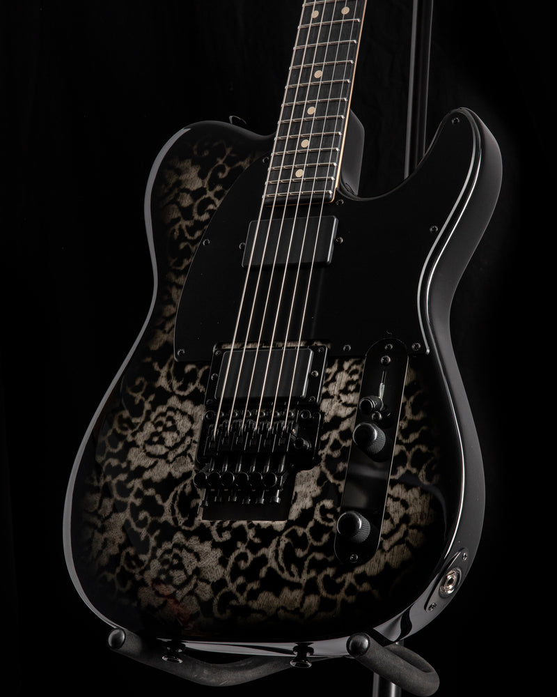 Tom Anderson T Classic Contoured White Dog Hair Black Floral Burst