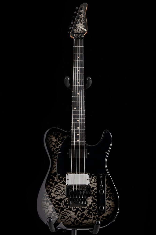 Tom Anderson T Classic Contoured White Dog Hair Black Floral Burst