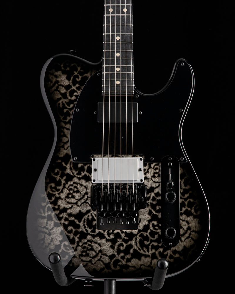 Tom Anderson T Classic Contoured White Dog Hair Black Floral Burst
