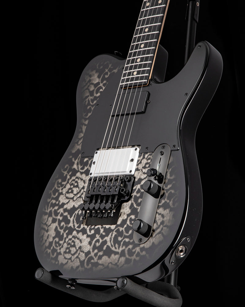 Tom Anderson T Classic Contoured White Dog Hair Black Floral Burst