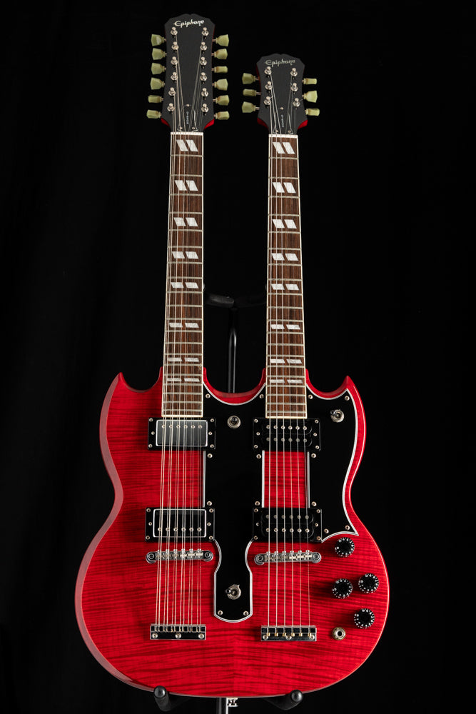 Used Epiphone Limited Edition G-1275 Double Neck Cherry