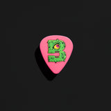 Brian's Guitars Limited Edition Hot Pink Zombie Picks 5 Pack Plus Sticker