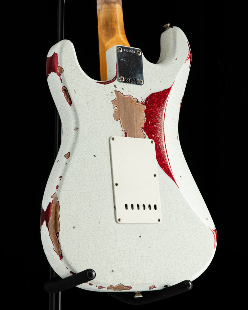 Fender Custom Shop 1960 Stratocaster Heavy Relic Olympic White Over Red  Sparkle