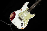 Fender Custom Shop 1960 Stratocaster Heavy Relic Olympic White Over Red Sparkle