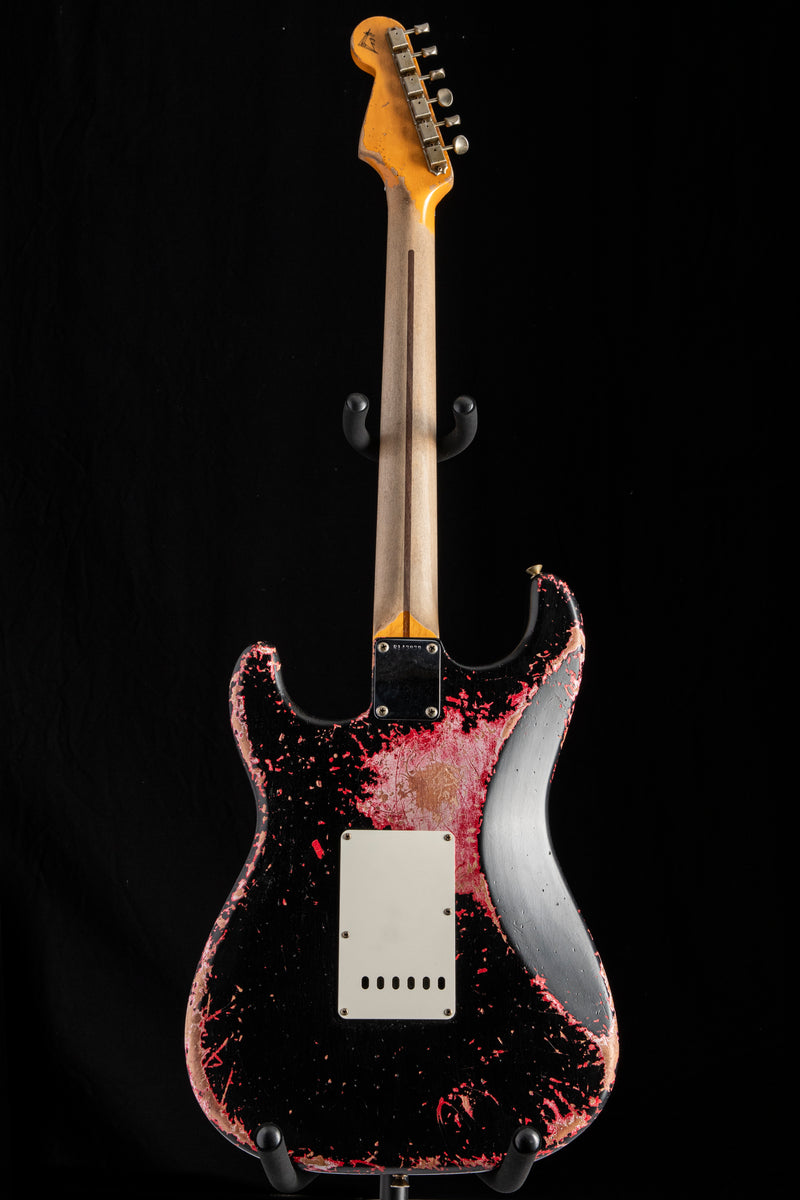 Fender Custom Shop 1957 Strat Ultimate Relic Floyd Rose Super Faded/Aged Black Over Hot Rod Red Masterbuilt Kyle McMillin