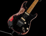 Fender Custom Shop 1957 Strat Ultimate Relic Floyd Rose Super Faded/Aged Black Over Hot Rod Red Masterbuilt Kyle McMillin