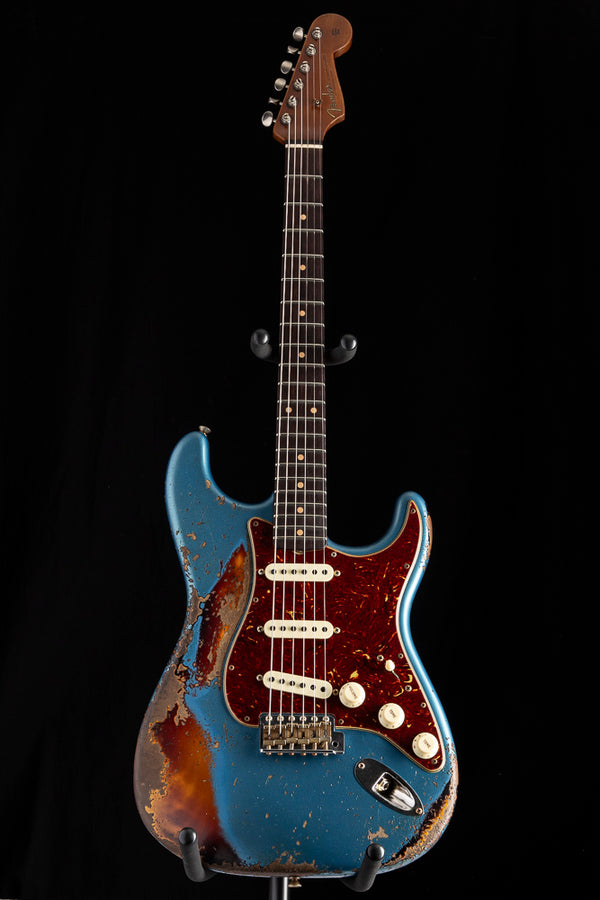 Fender Custom Shop Roasted 1960 Stratocaster Super Heavy Relic Aged Lake Placid Blue over 3 Color Sunburst