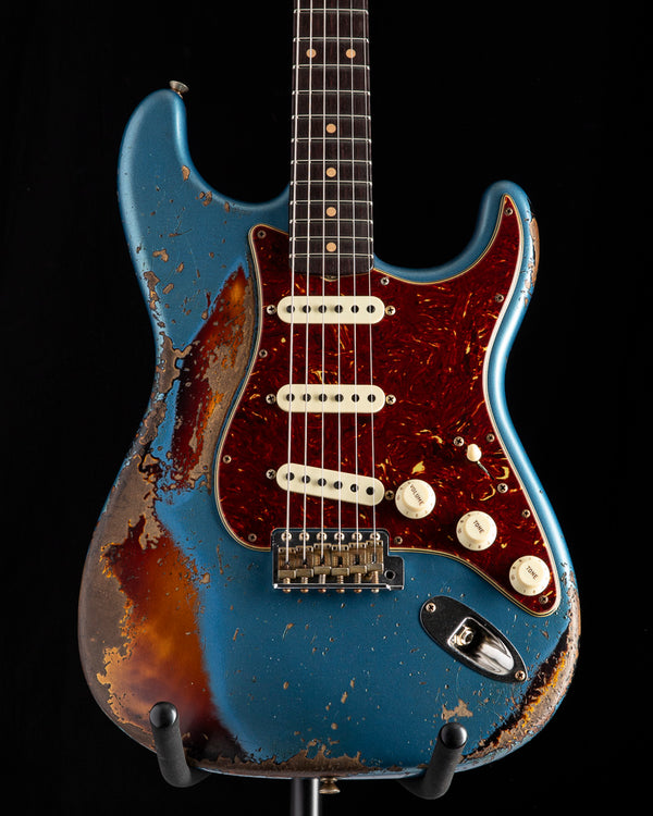 Fender Custom Shop Roasted 1960 Stratocaster Super Heavy Relic Aged Lake Placid Blue over 3 Color Sunburst