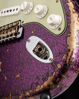 Fender Custom Shop '61 Strat Super Heavy Relic Aged Magenta Sparkle over 3-Color Sunburst