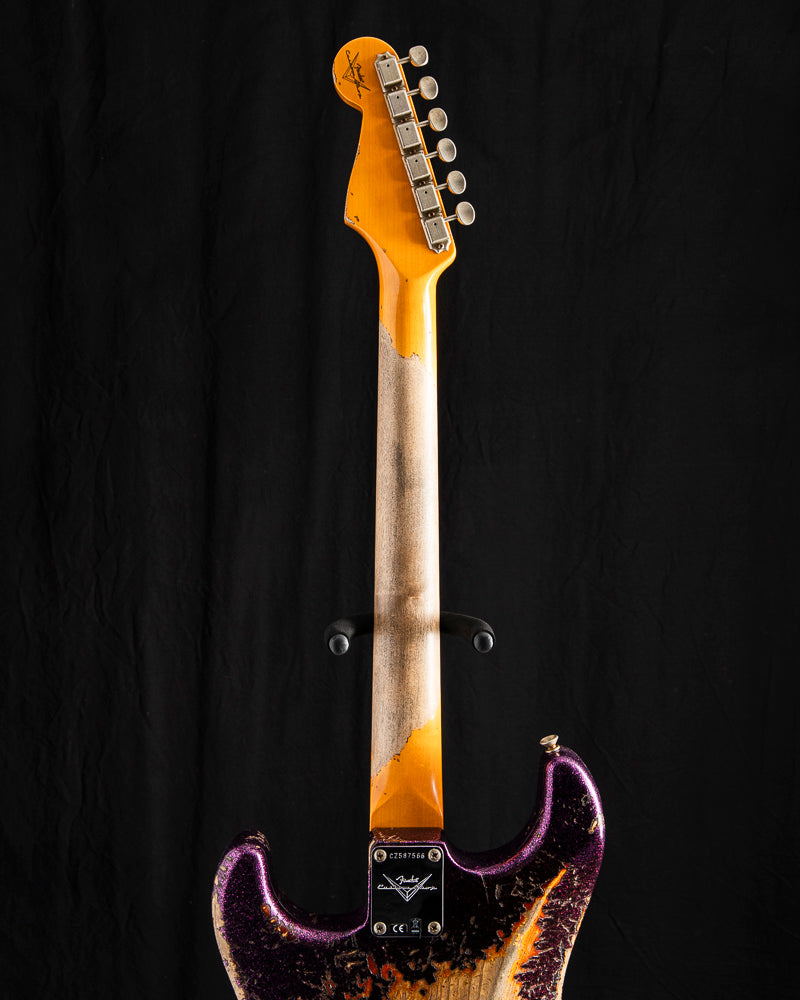 Fender Custom Shop '61 Strat Super Heavy Relic Aged Magenta Sparkle ov
