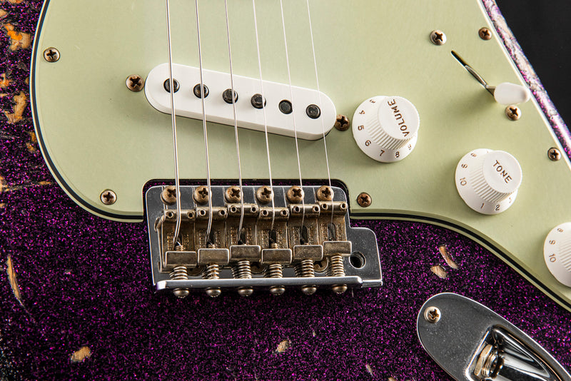 Fender Custom Shop '61 Strat Super Heavy Relic Aged Magenta Sparkle ov