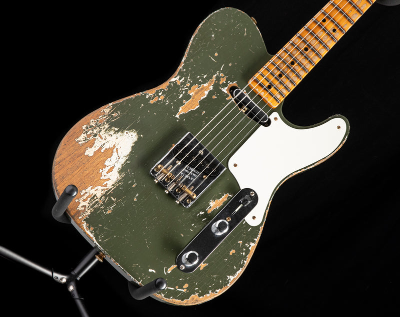 Fender Custom Shop Roasted Pine Double Esquire Super Heavy Relic Olive Green