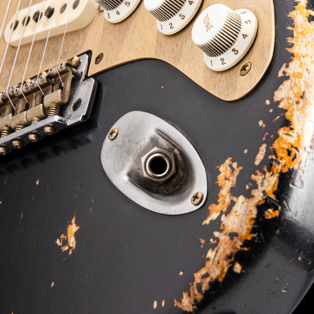 Fender Custom Shop 50's Strat Heavy Relic Black over Violin Burst Mast